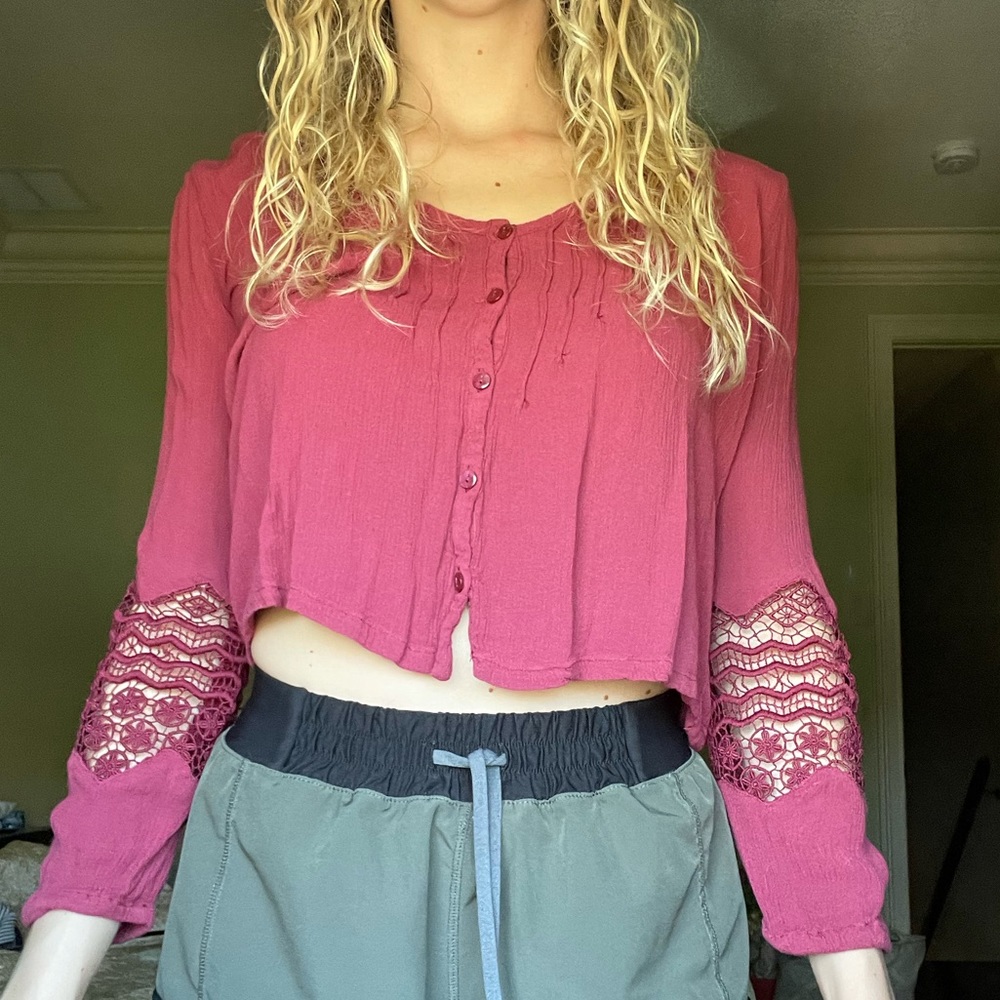 Roxy long-sleeve crop top